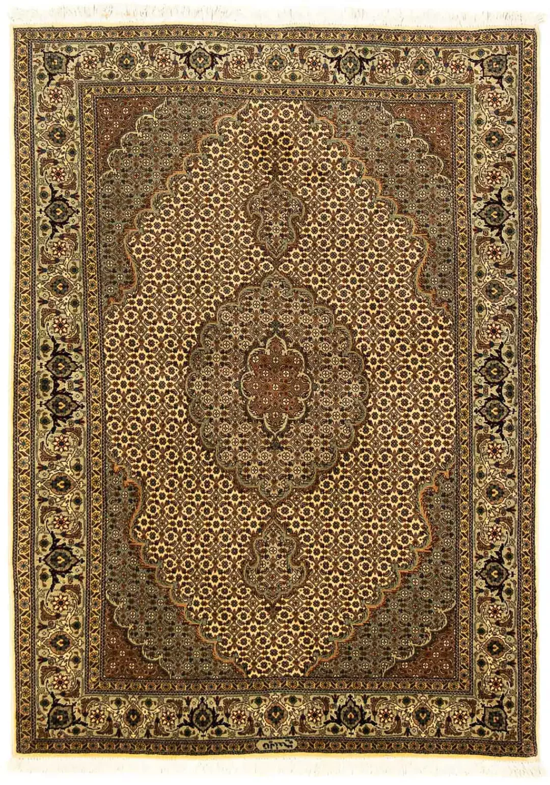 morgenland Orientteppich »Perser - Täbriz - Royal - 155 x 105 cm - beige«, günstig online kaufen