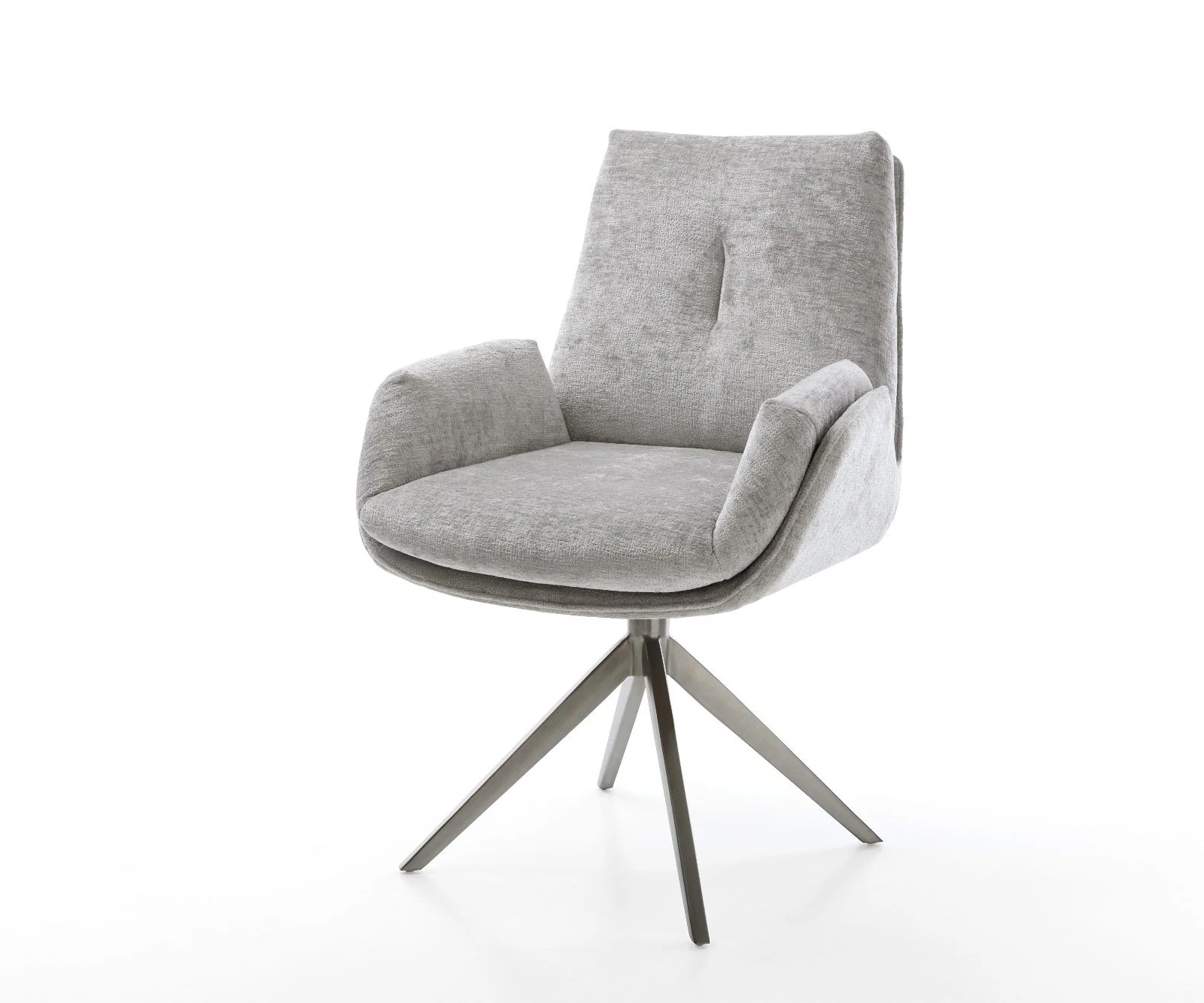 Drehstuhl Clea-Flex Chenille Silbergrau Kreuzgestell breit Graphit 360° dre günstig online kaufen