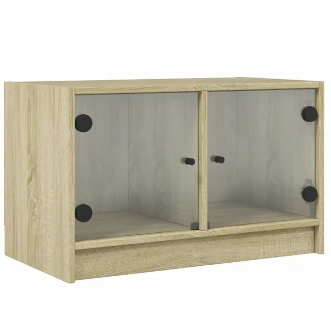 vidaXL TV-Schrank TV-Schrank mit Glastüren Sonoma-Eiche 68x37x42 cm günstig online kaufen