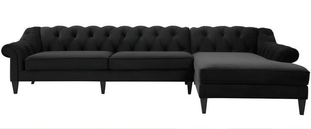 Xlmoebel Ecksofa Schwarzes Ecksofa Wohnlandschaft mit Samtbezug - Moderne, günstig online kaufen