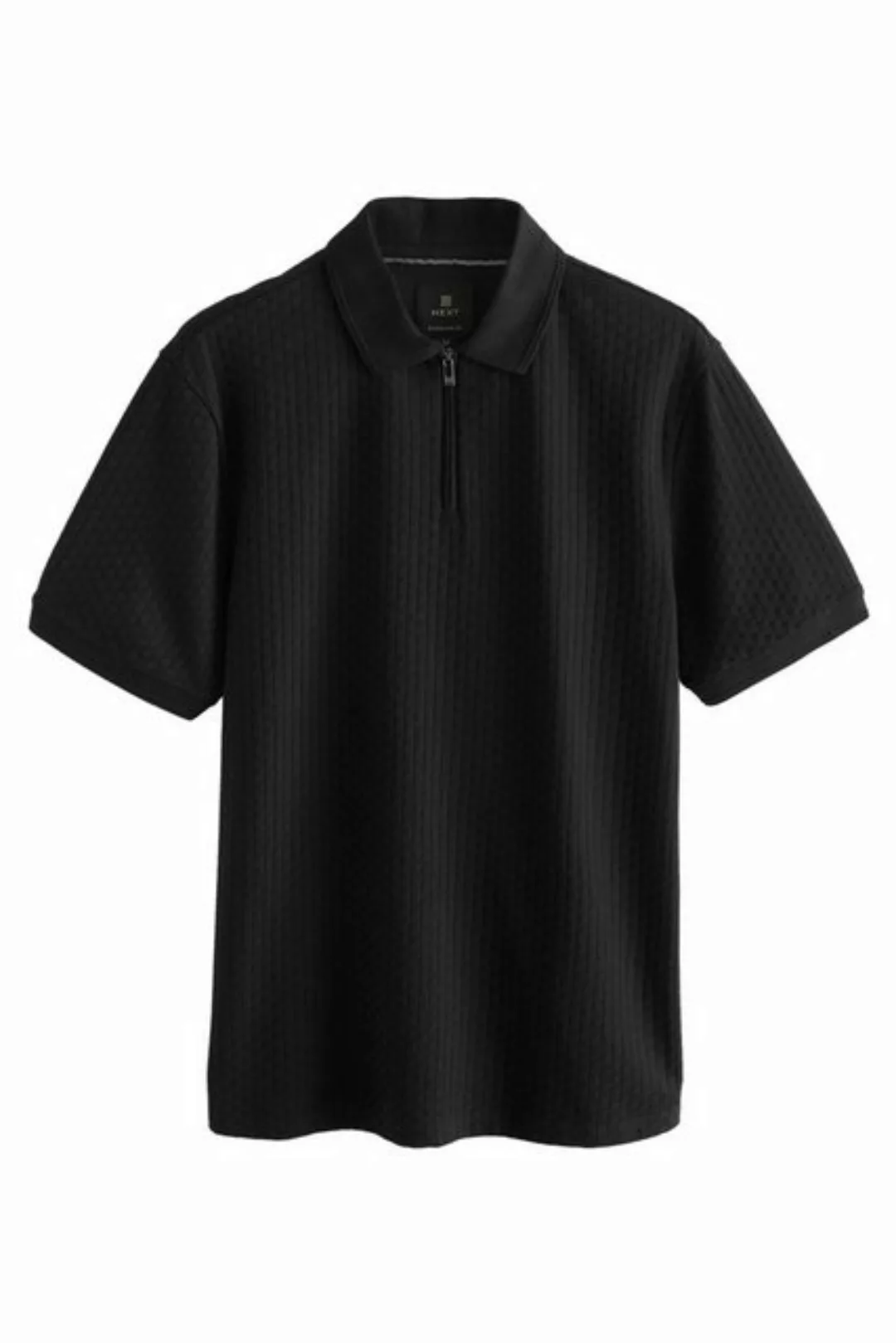 Next Poloshirt Strukturiertes Polo-Shirt mit RV-Kragen (1-tlg) günstig online kaufen