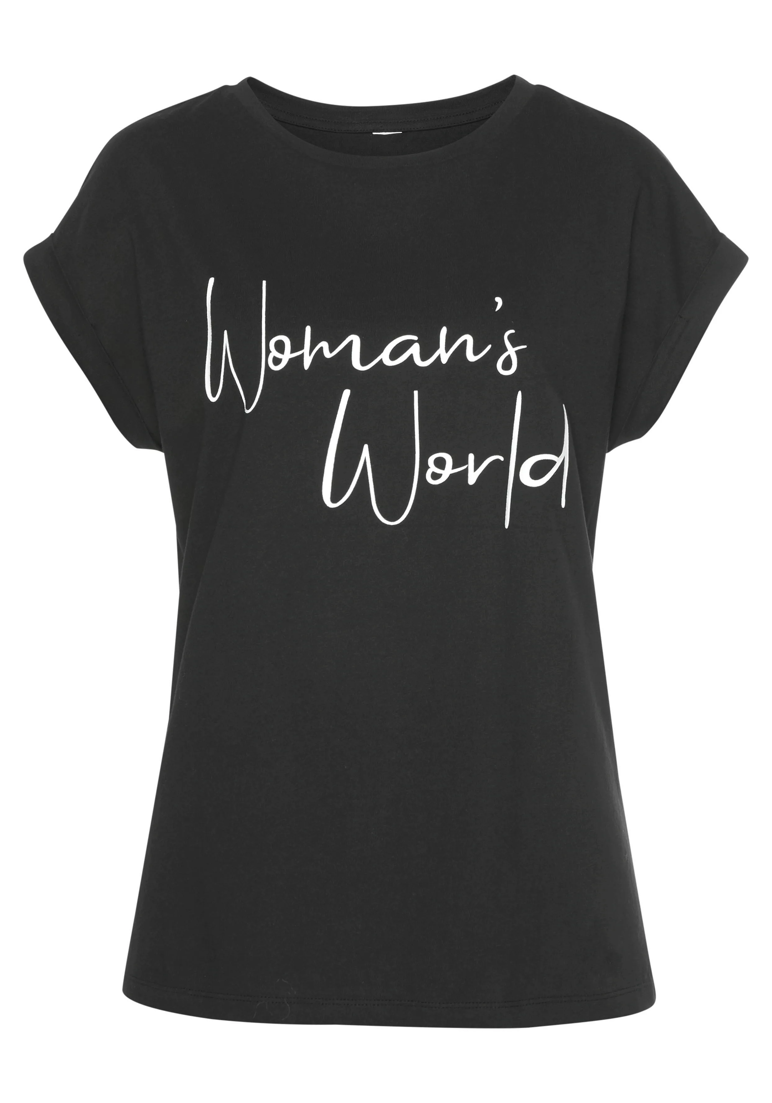 LASCANA T-Shirt mit Frontprint, Kurzarmshirt aus Baumwolle, Basic günstig online kaufen