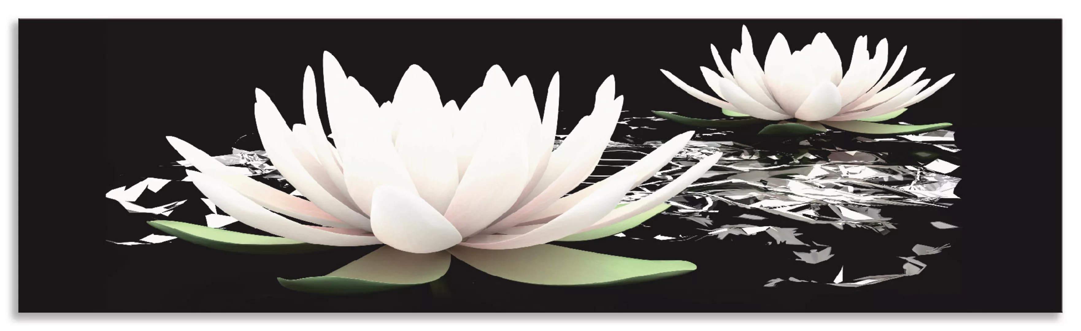 Artland Küchenrückwand "Zwei Lotusblumen auf dem Wasser", (1 tlg.), Alu Spr günstig online kaufen