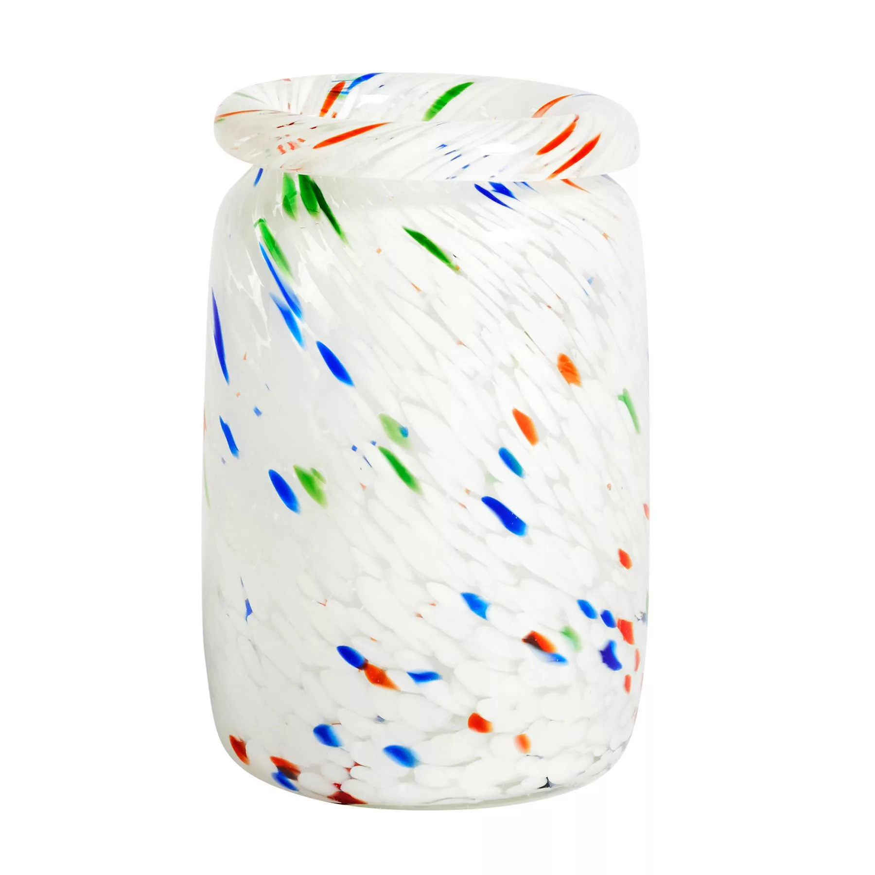 HAY - Splash Roll Vase - weiß gepunktet/H 22,3cm / Ø 14,3cm günstig online kaufen