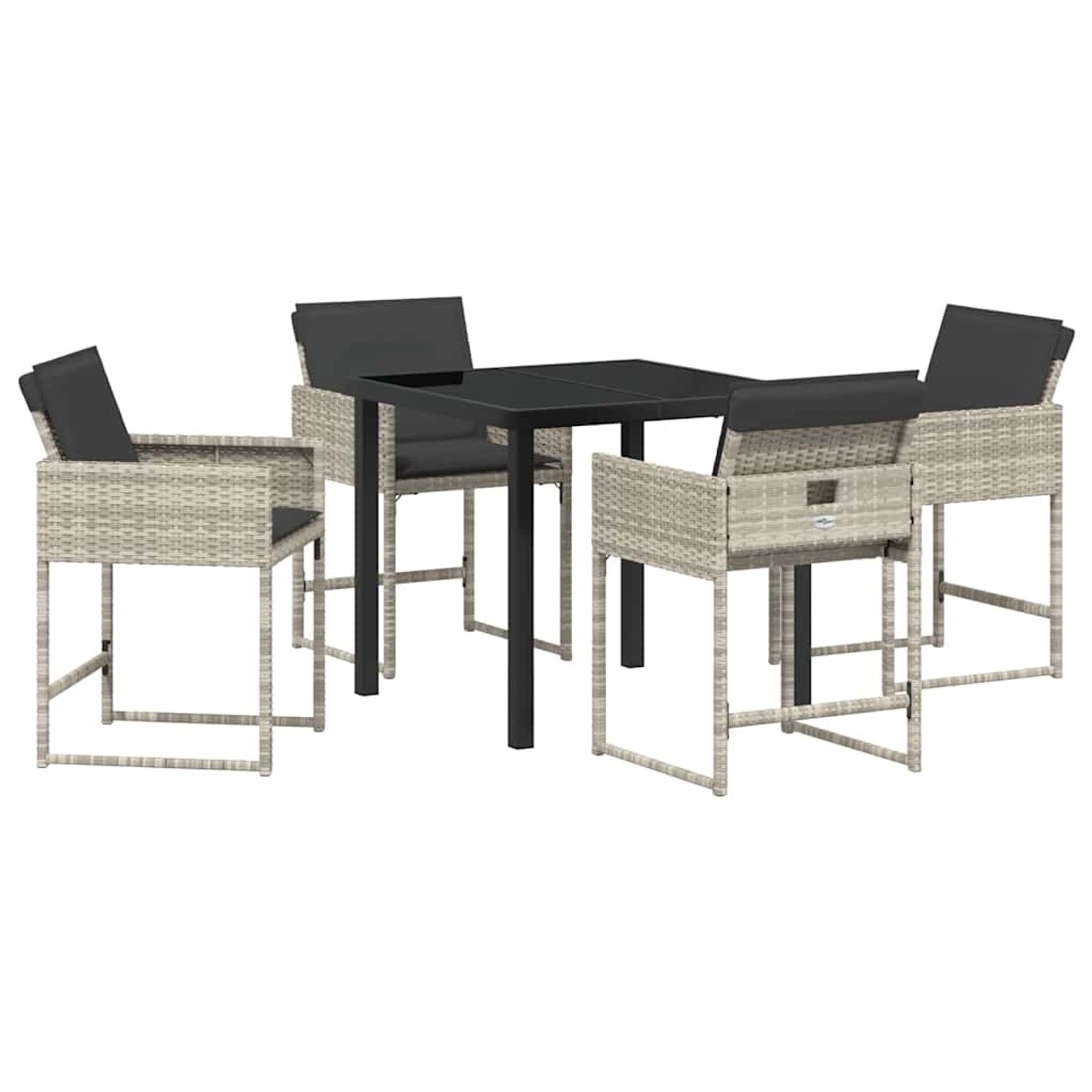 vidaXL Garten Essgruppe 5-Tlg Hellgrau Poly-Rattan 3380733 günstig online kaufen