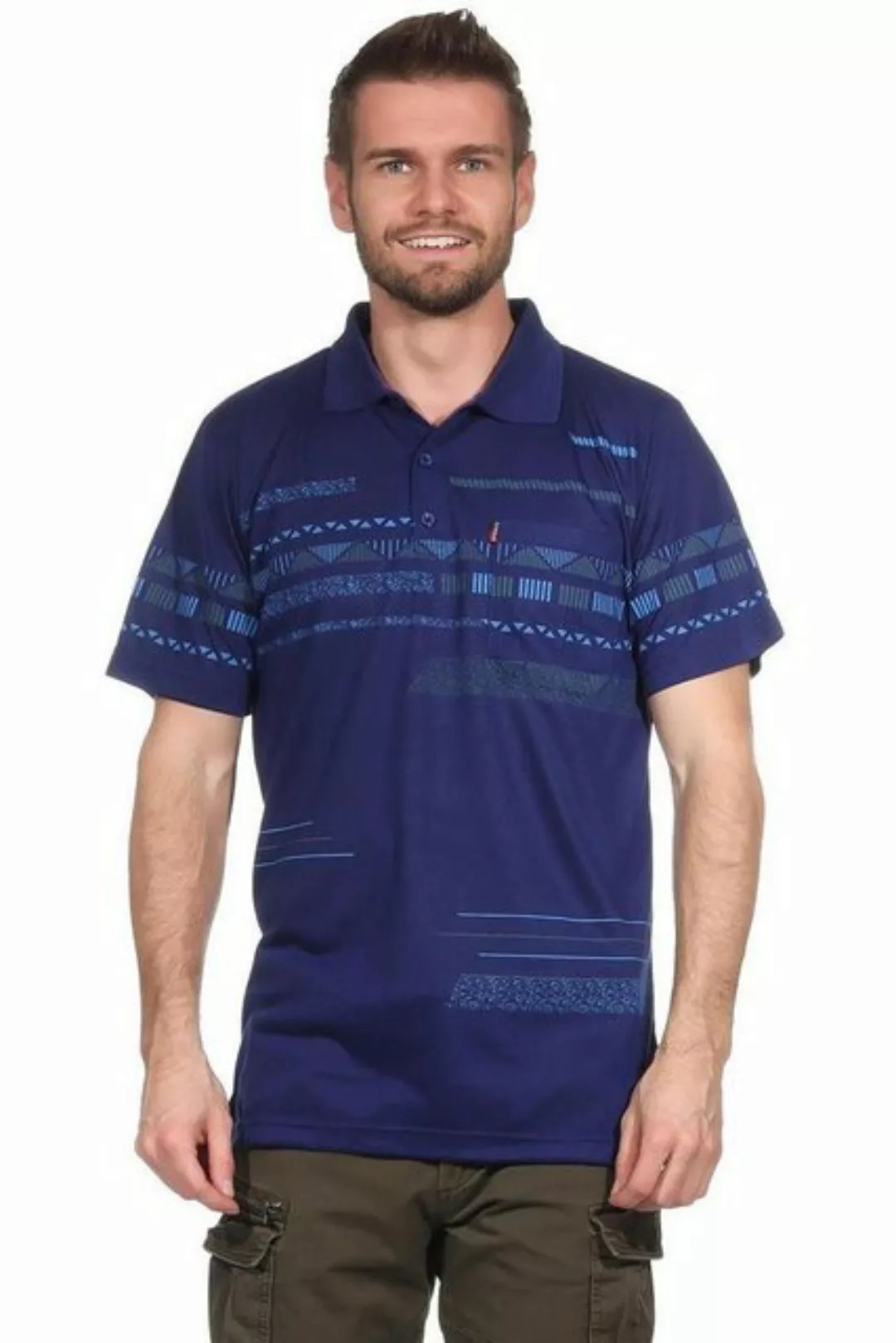 EloModa Poloshirt Herren Poloshirt Sommer Polo-Hemd Kurzarm mit Muster, M L günstig online kaufen