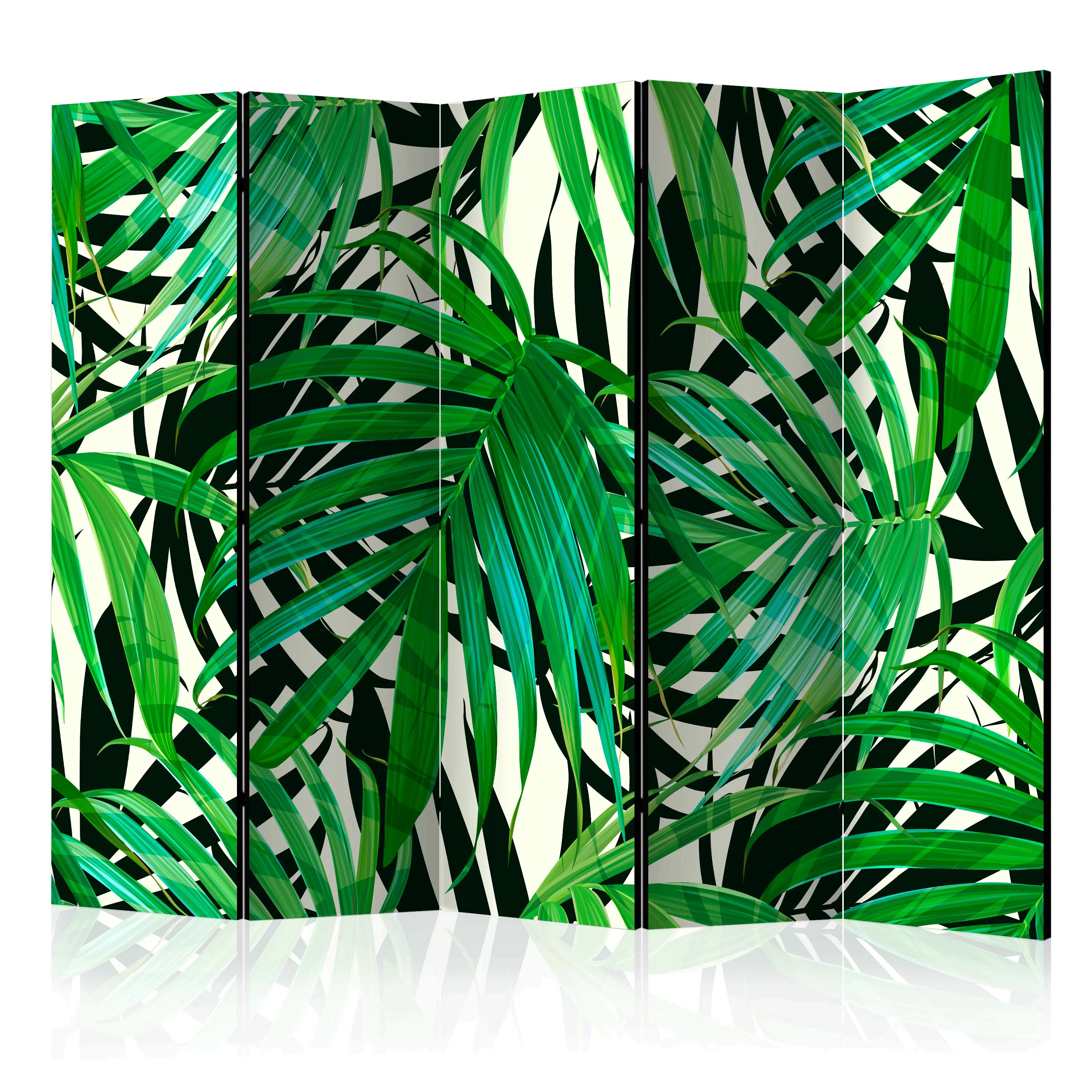 5-teiliges Paravent - Tropical Leaves Ii [room Dividers] günstig online kaufen