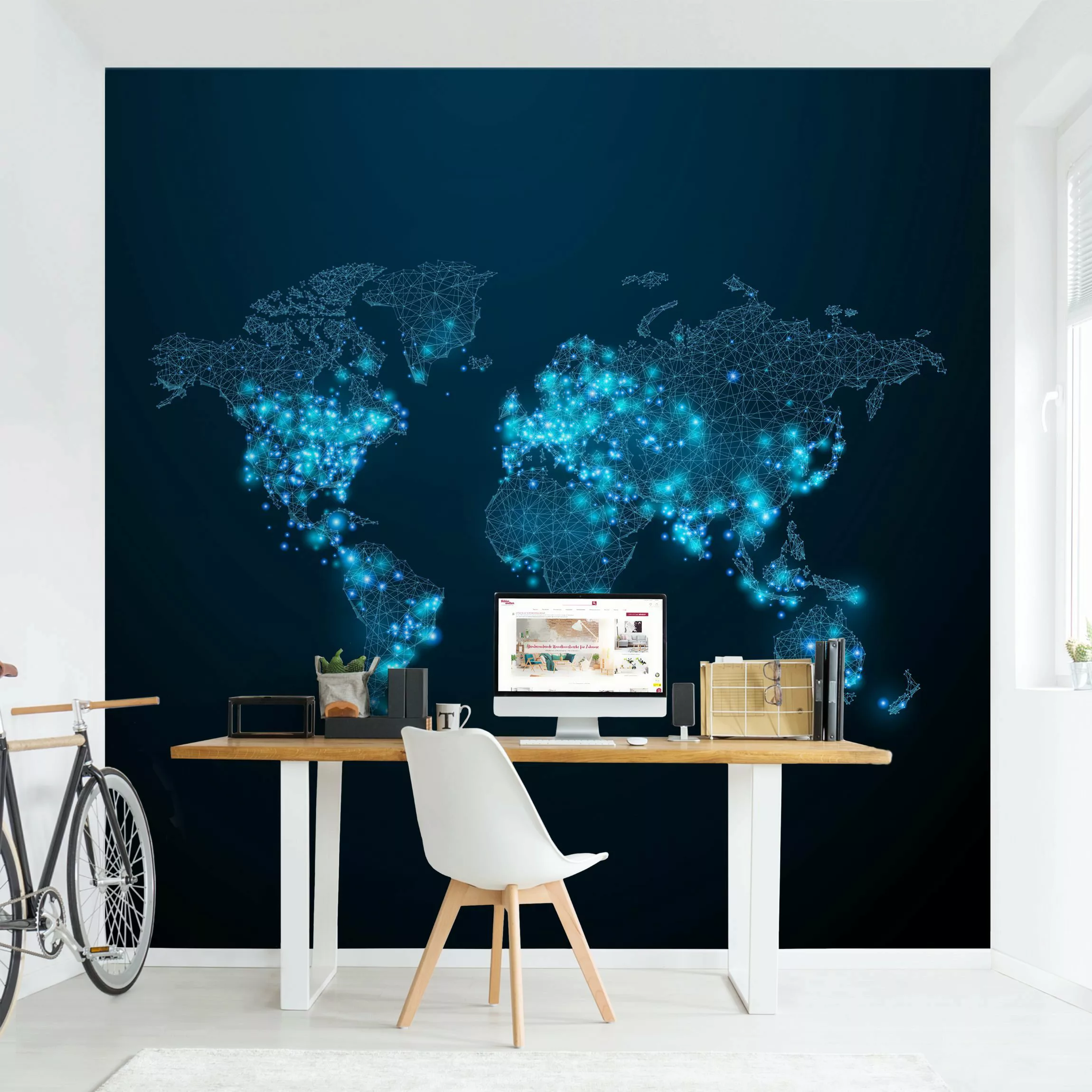 Fototapete Connected World Weltkarte günstig online kaufen