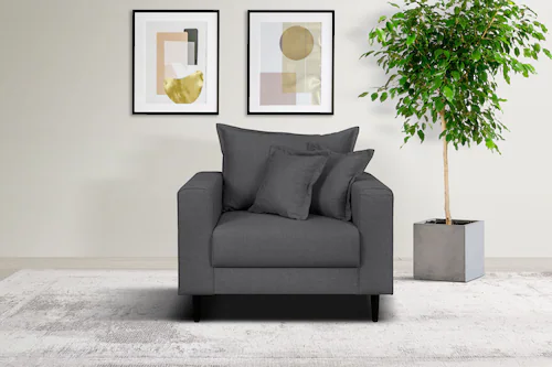 Home affaire Sessel "VEYRAS Loungesessel, Maße B/T/H: 95/84/76 cm", mit Wel günstig online kaufen
