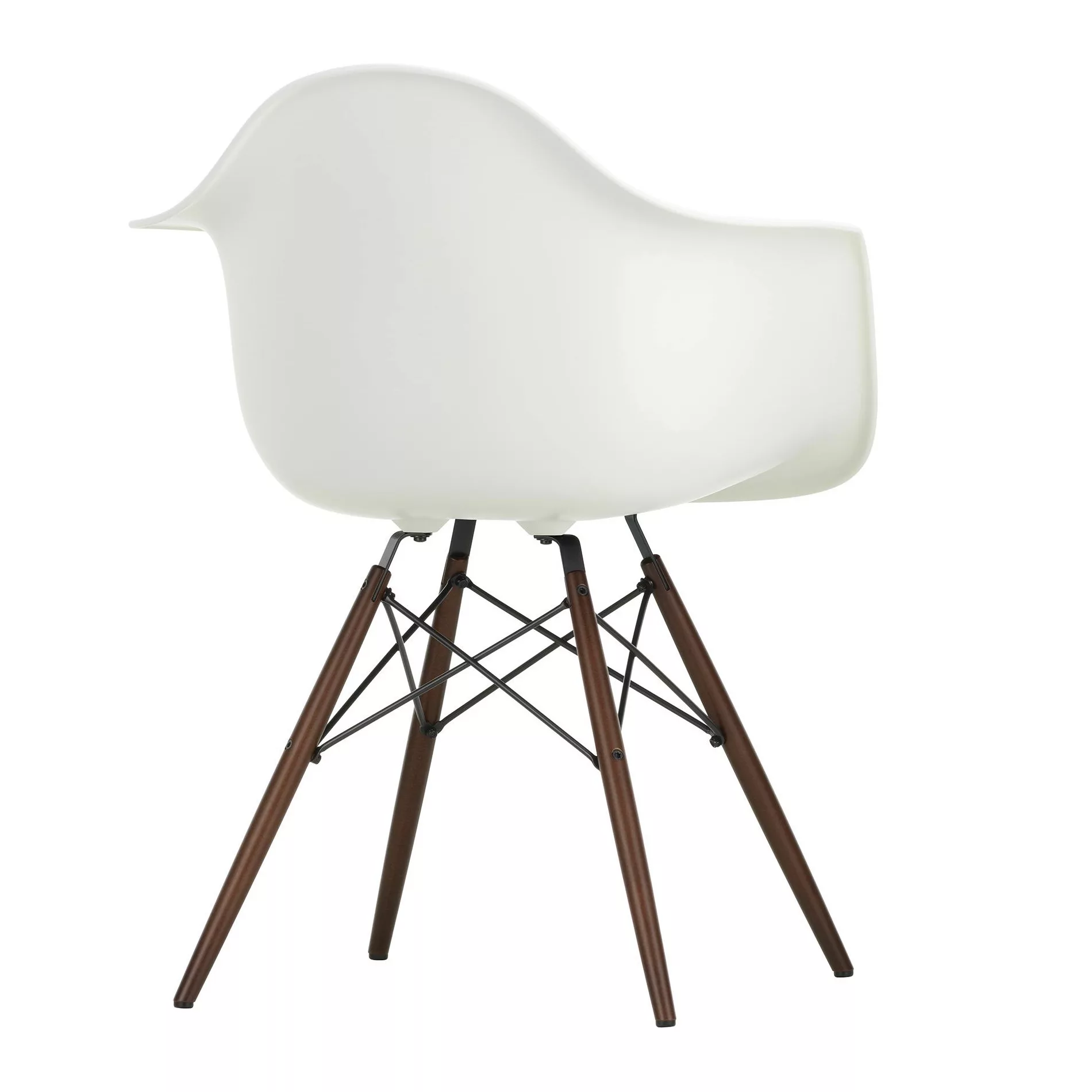 Vitra - Eames Plastic Armchair DAW Gestell Ahorn dunkel - weiß/Sitzschale P günstig online kaufen