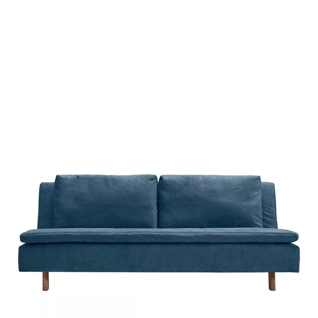 Funktions Sofa blau mit Rücken Klappmechanik 205 cm breit günstig online kaufen