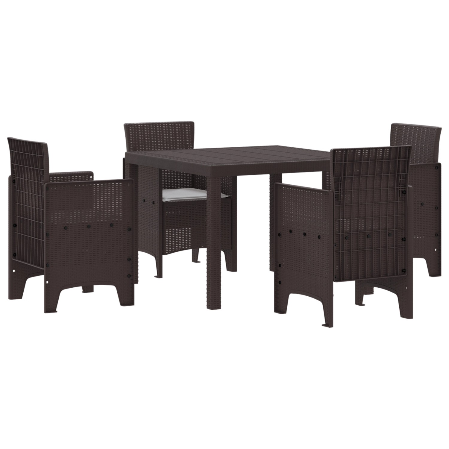 vidaXL 5-tlg Garten-Essgruppe mit Kissen Braun Poly Rattan 3378539 günstig online kaufen