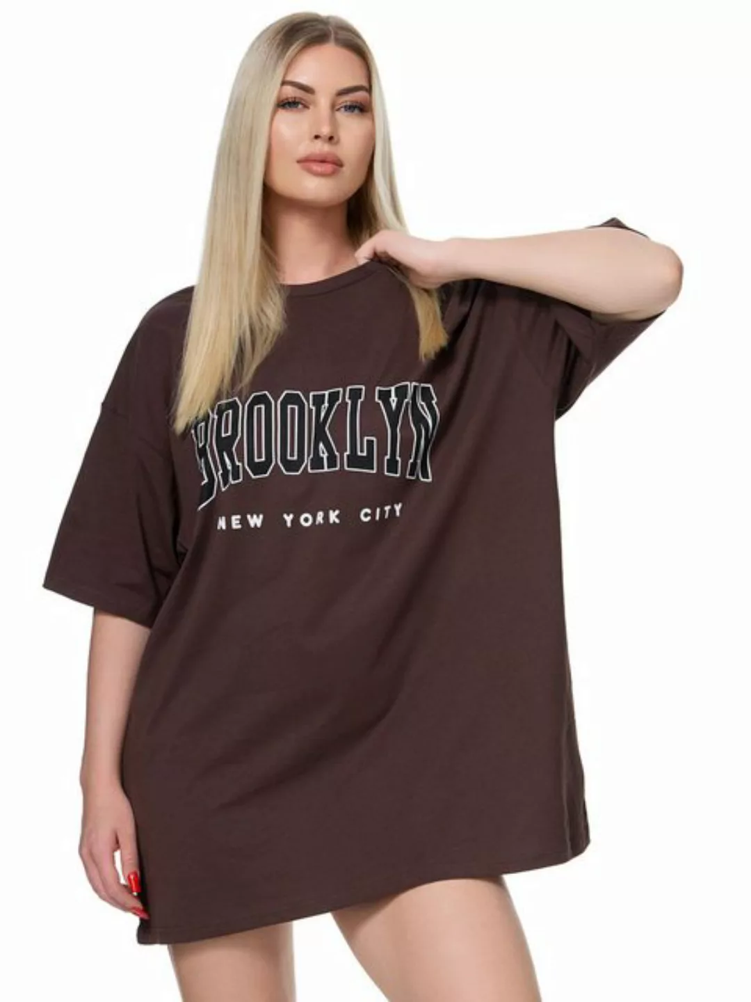 Worldclassca T-Shirt Worldclassca Oversized Print BROOKLYN T-Shirt lang Som günstig online kaufen
