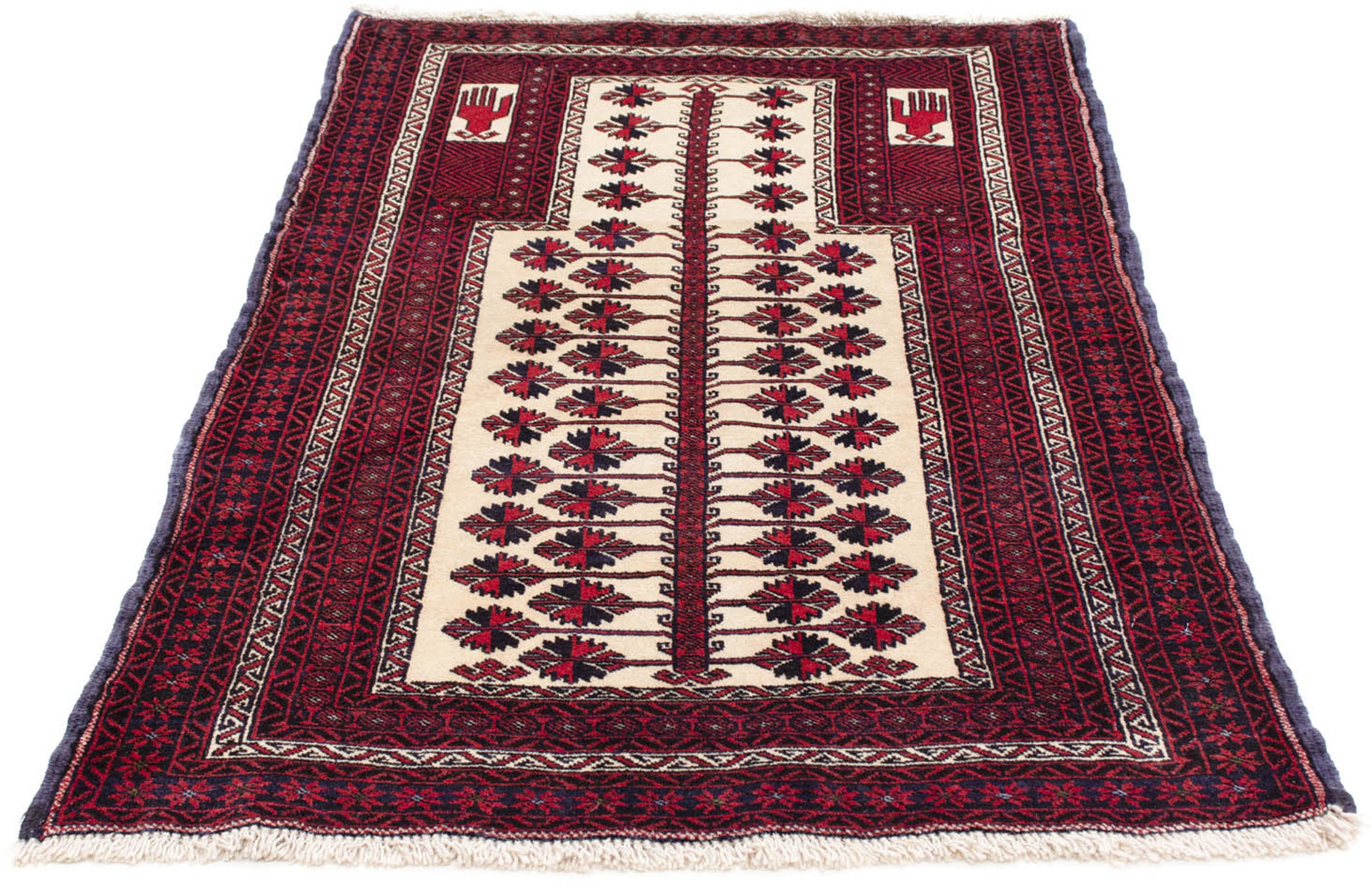 morgenland Orientteppich »Belutsch - 136 x 89 cm - rot«, rechteckig, Wohnzi günstig online kaufen