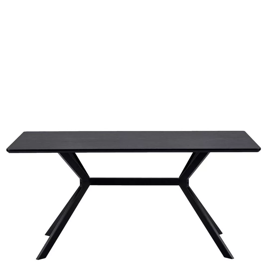 Schwarzer Esstisch mit Gestell aus Stahl modernem Design günstig online kaufen