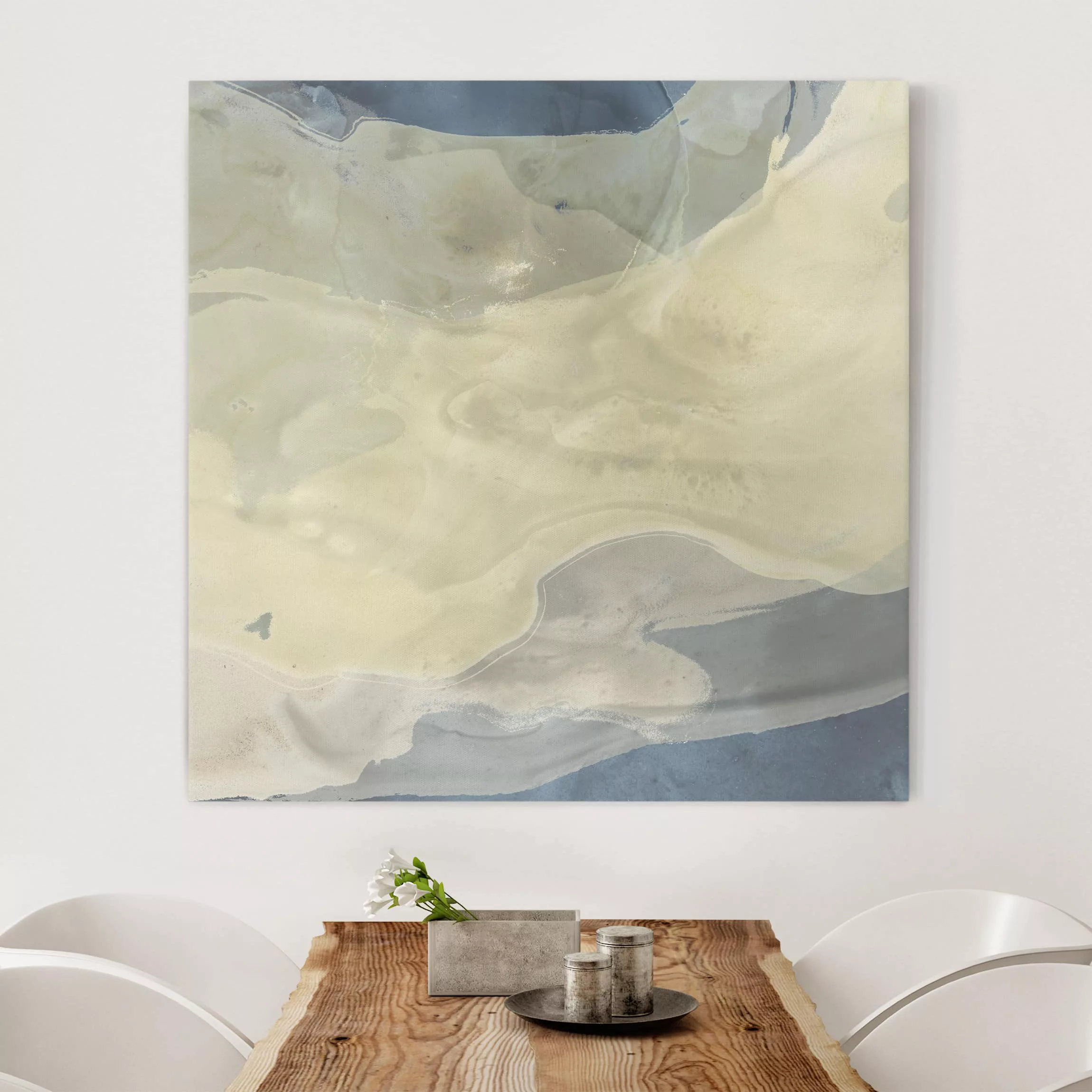 Leinwandbild Abstrakt - Quadrat Ozean und Wüste I günstig online kaufen