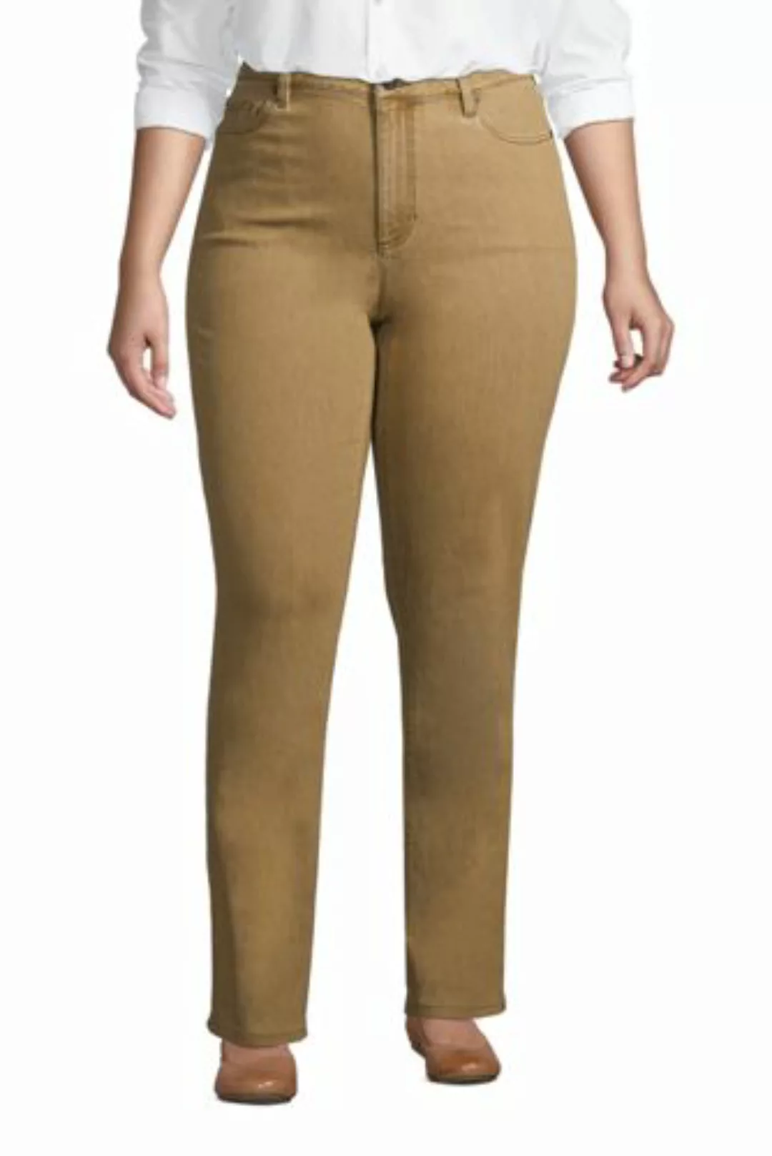 Farbige Straight Fit Jeans Mid Waist in großen Größen, Damen, Größe: 56 28 günstig online kaufen