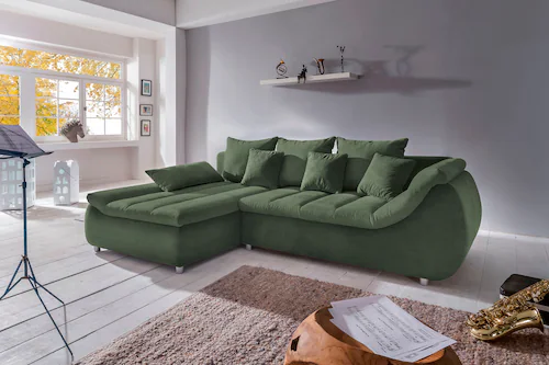 INOSIGN Ecksofa »Imola elegant und bequem, aktuelle Steppung im Sitz, L-For günstig online kaufen