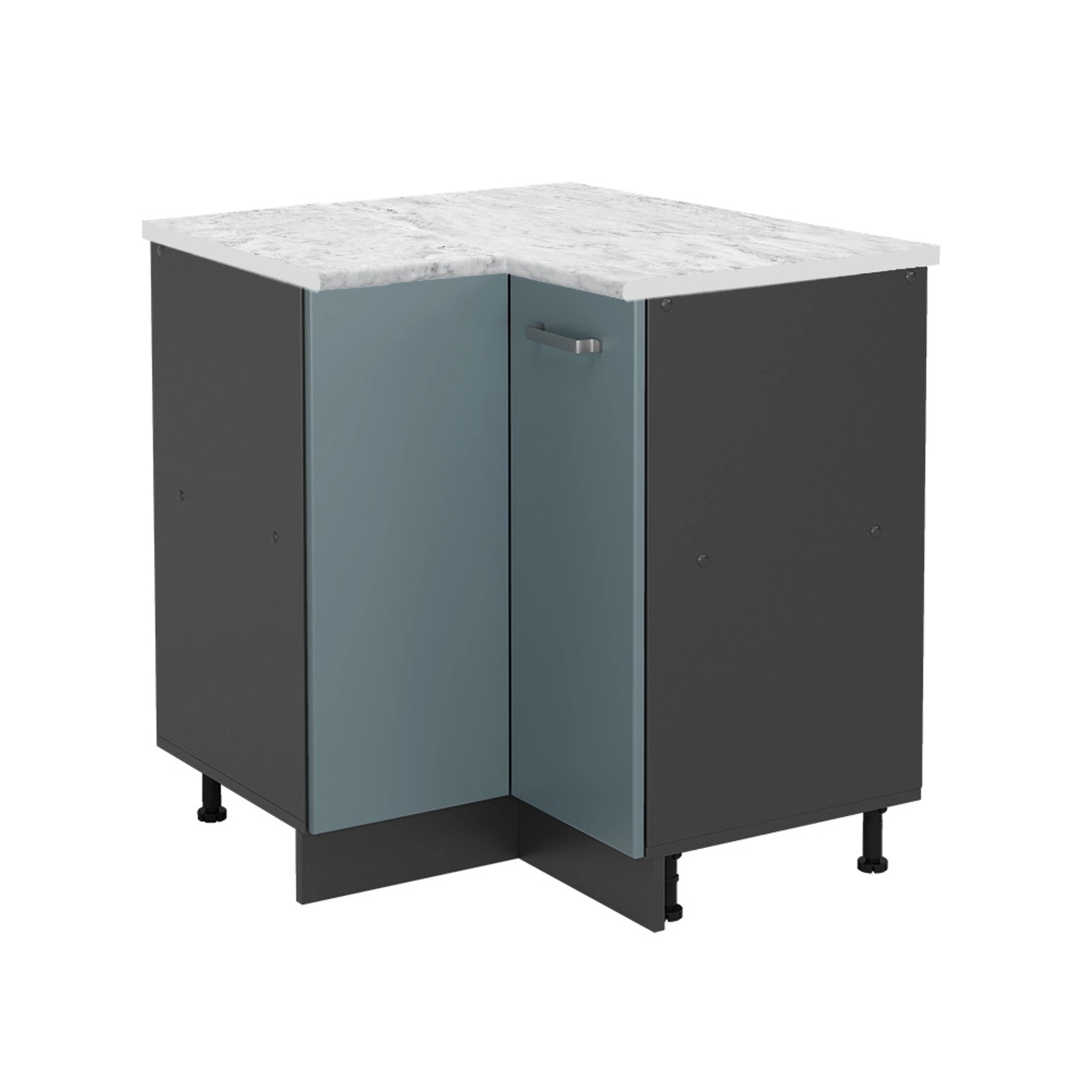 Vicco Eckunterschrank R-Line, Blau-Grau/Anthrazit, 75.6 cm günstig online kaufen
