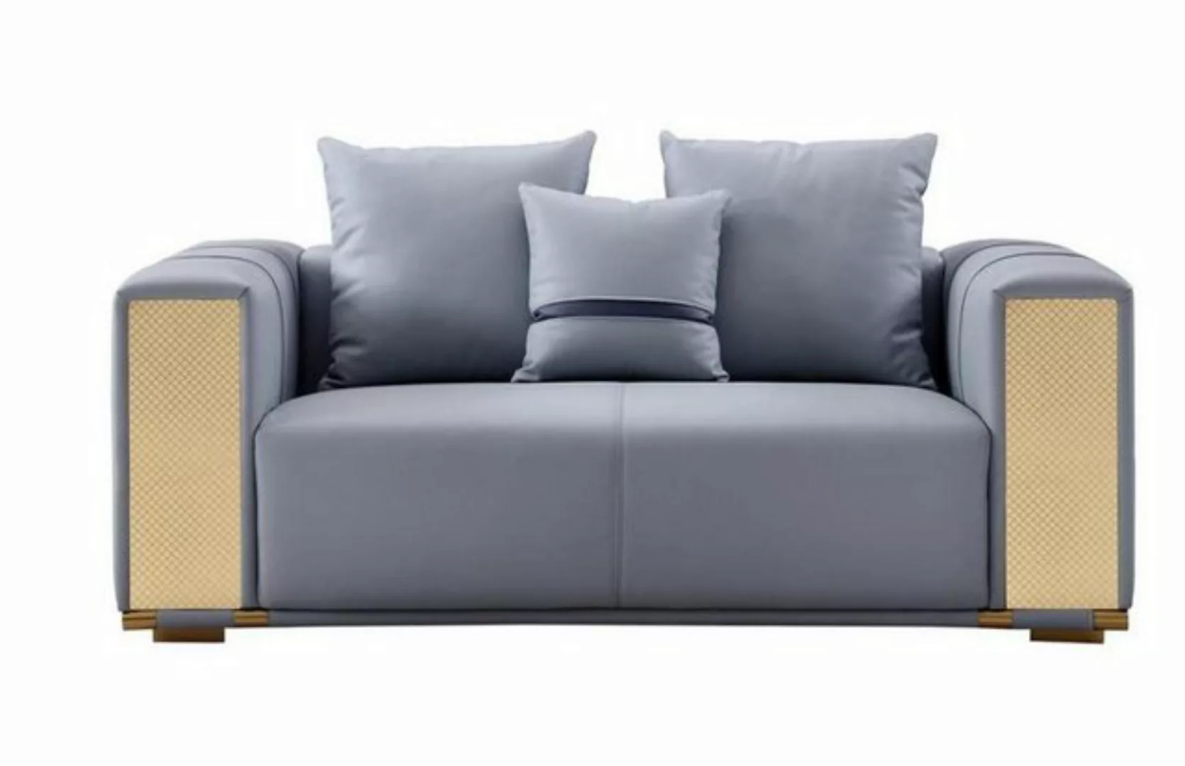 Xlmoebel Sofa Moderne blaue Textil-Zweisitzer-Polstercouch für das luxuriös günstig online kaufen