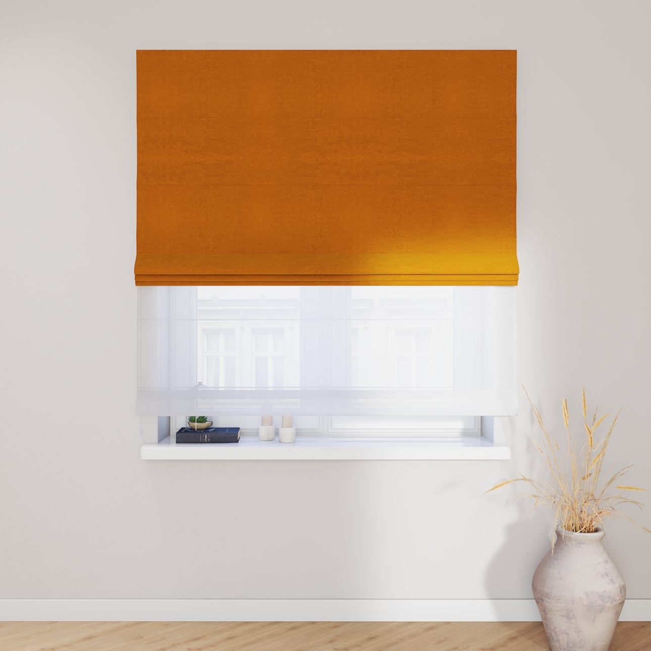 Dekoria Doppelraffrollo Duo, honiggelb, 120 x 170 cm günstig online kaufen