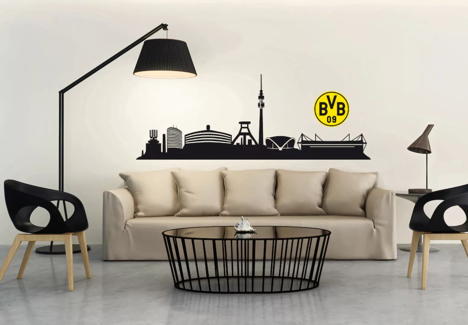 Wall-Art Wandtattoo "BVB Skyline mit Logo Fußball Sticker", selbstklebend, günstig online kaufen