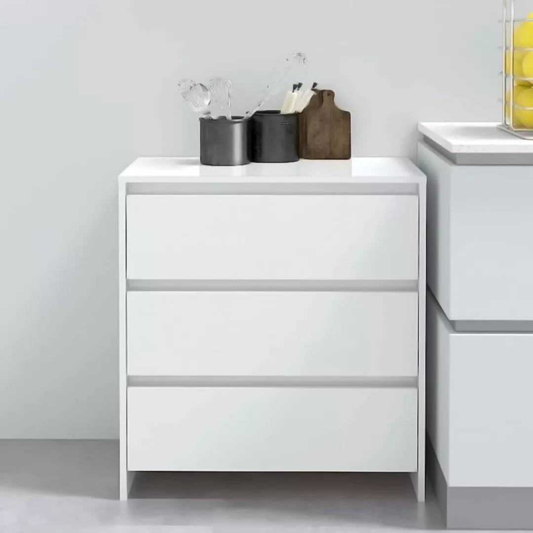 Sideboard Hochglanz-weiß 70x41x75 Cm Spanplatte günstig online kaufen