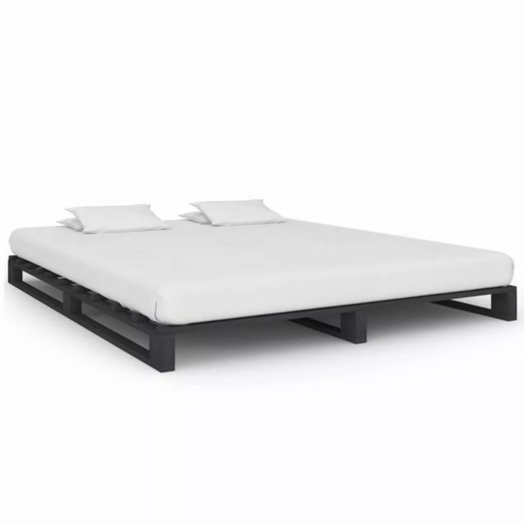 furnicato Bett Palettenbett Grau Massivholz Kiefer 160×200 cm günstig online kaufen