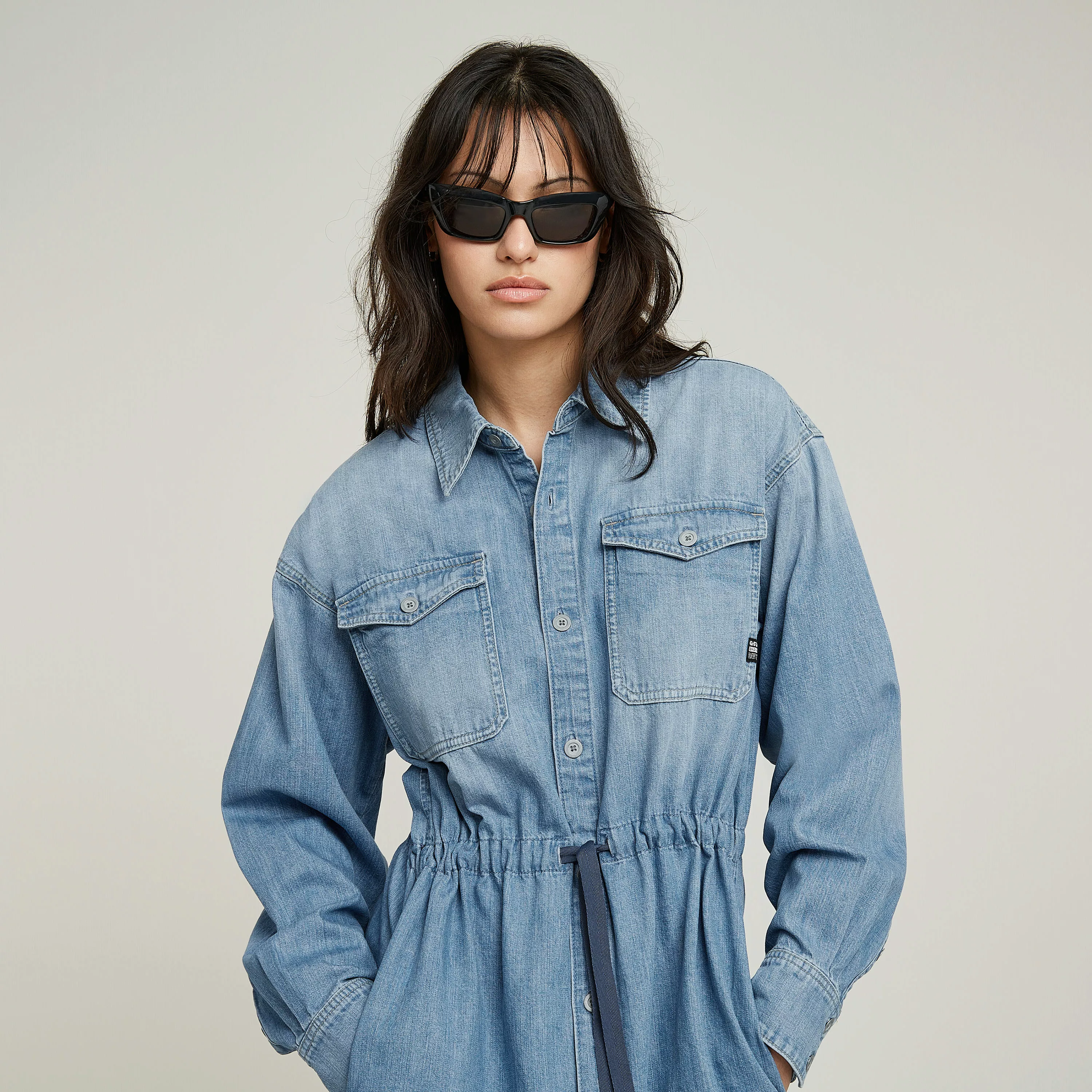 G-STAR Jeanskleid "Relaxed Drawcord Denim Dress", mit Taschen in der Seiten günstig online kaufen