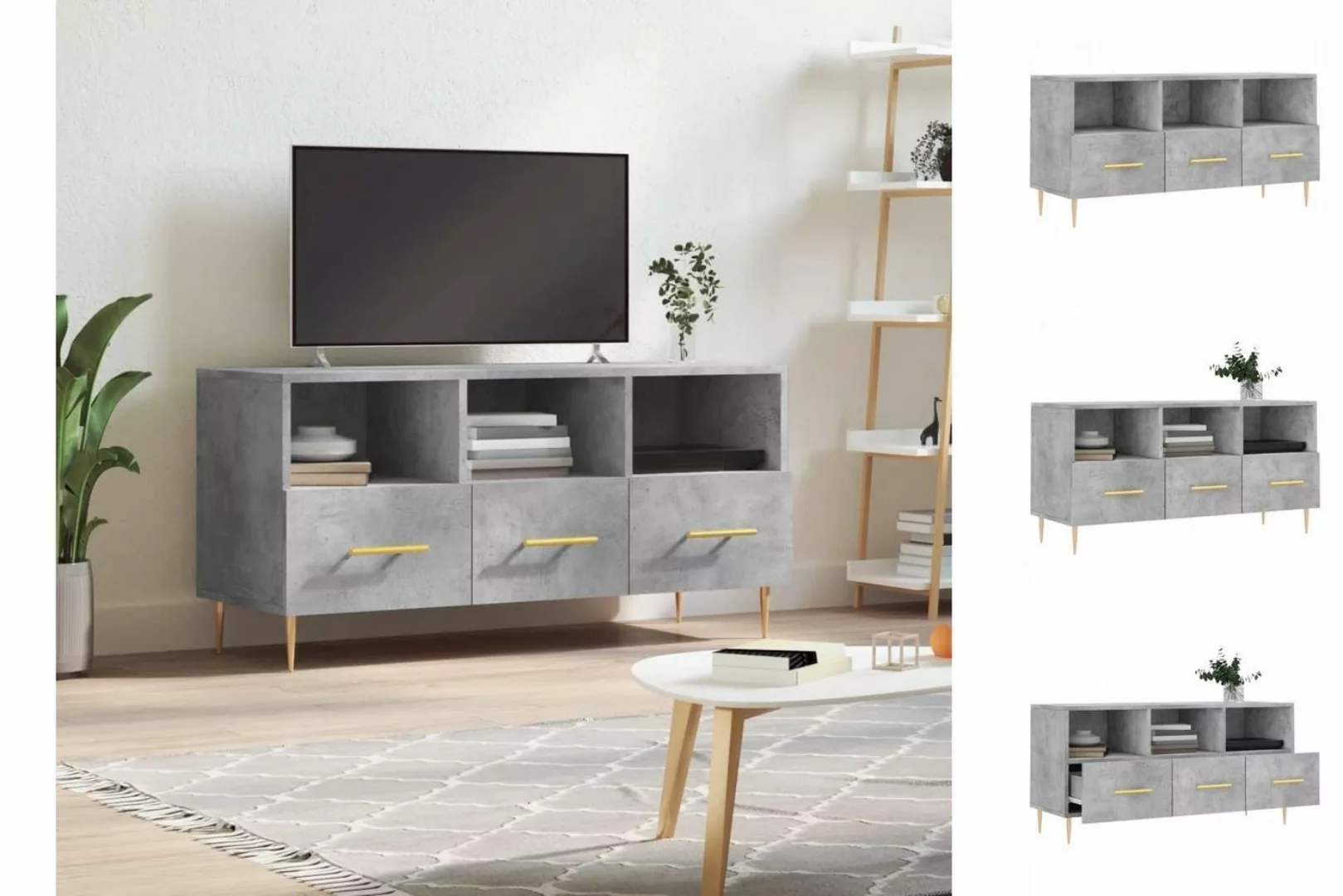 vidaXL TV-Schrank TV-Schrank Betongrau 102x36x50 cm Holzwerkstoff günstig online kaufen