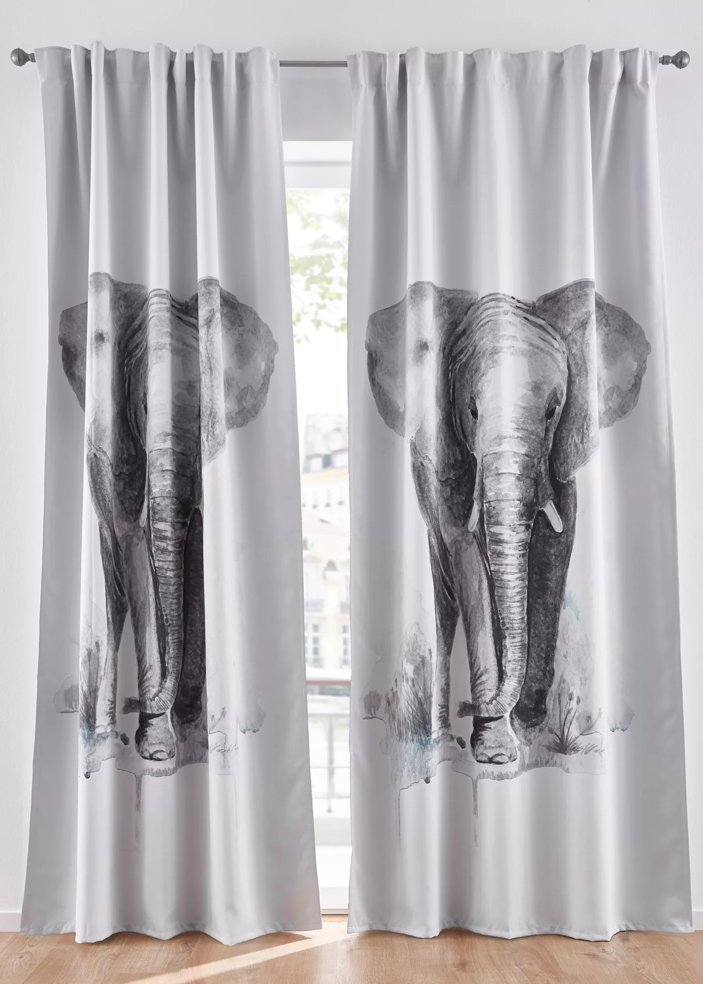Verdunkelungsvorhang mit Elefanten Motiv (1er Pack) günstig online kaufen