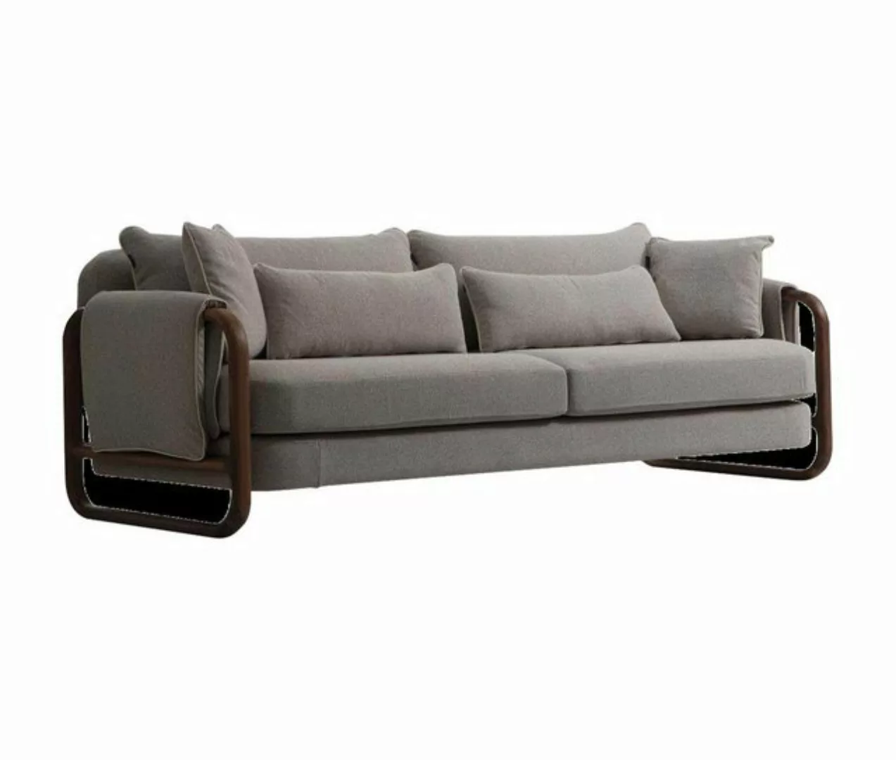 JVmoebel 2-Sitzer Sofa 2 Sitzer Zweisitzer Modern Stoff Grau Sofas Design W günstig online kaufen