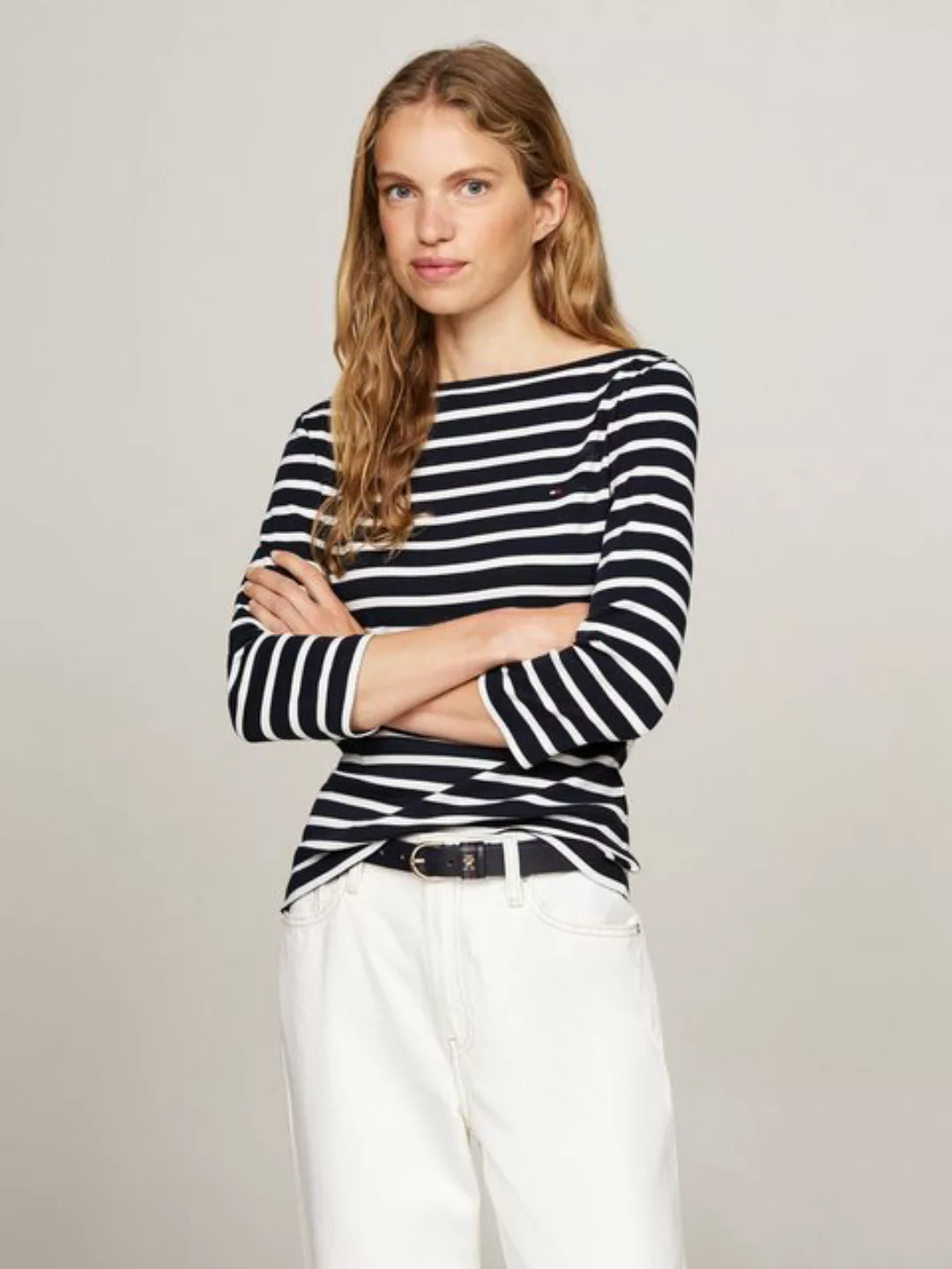 Tommy Hilfiger 3/4-Arm-Shirt NEW CODY SLIM BOAT-NK 3/4SLV mit Logostickerei günstig online kaufen