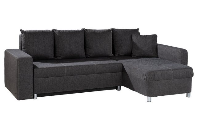 Ecksofa LYON, B 235 cm x T 154 cm, Braun, Flachgewebe, Schlaffunktion, Bett günstig online kaufen