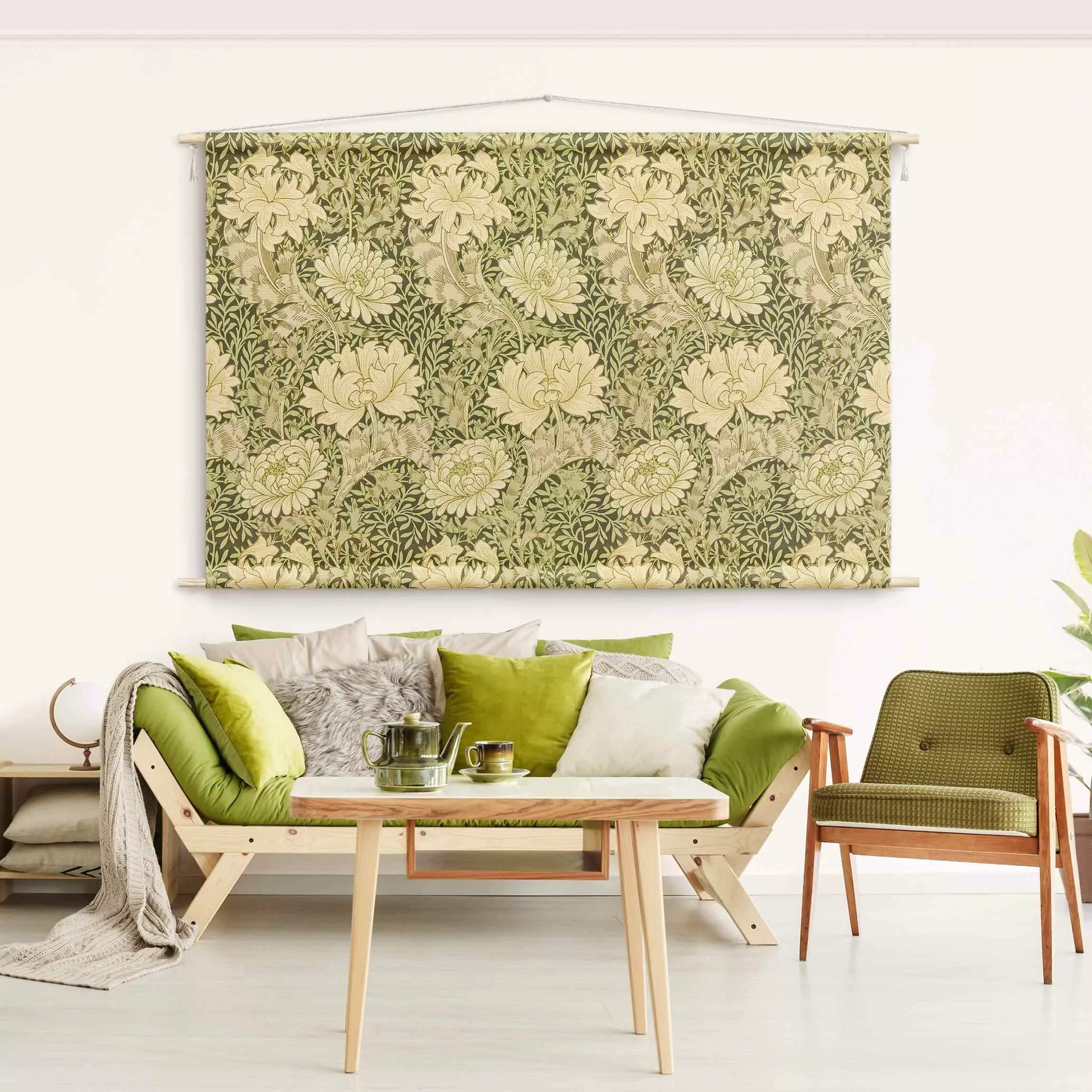 Wandteppich William Morris Muster - Große Blüten günstig online kaufen