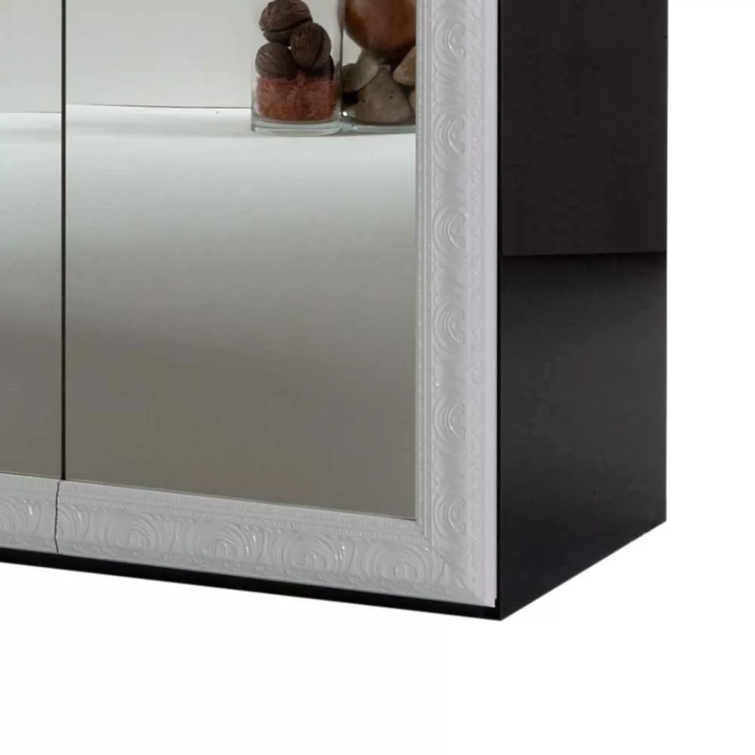 Schlafzimmerschrank mit Spiegelfront Schwarz Weiß günstig online kaufen