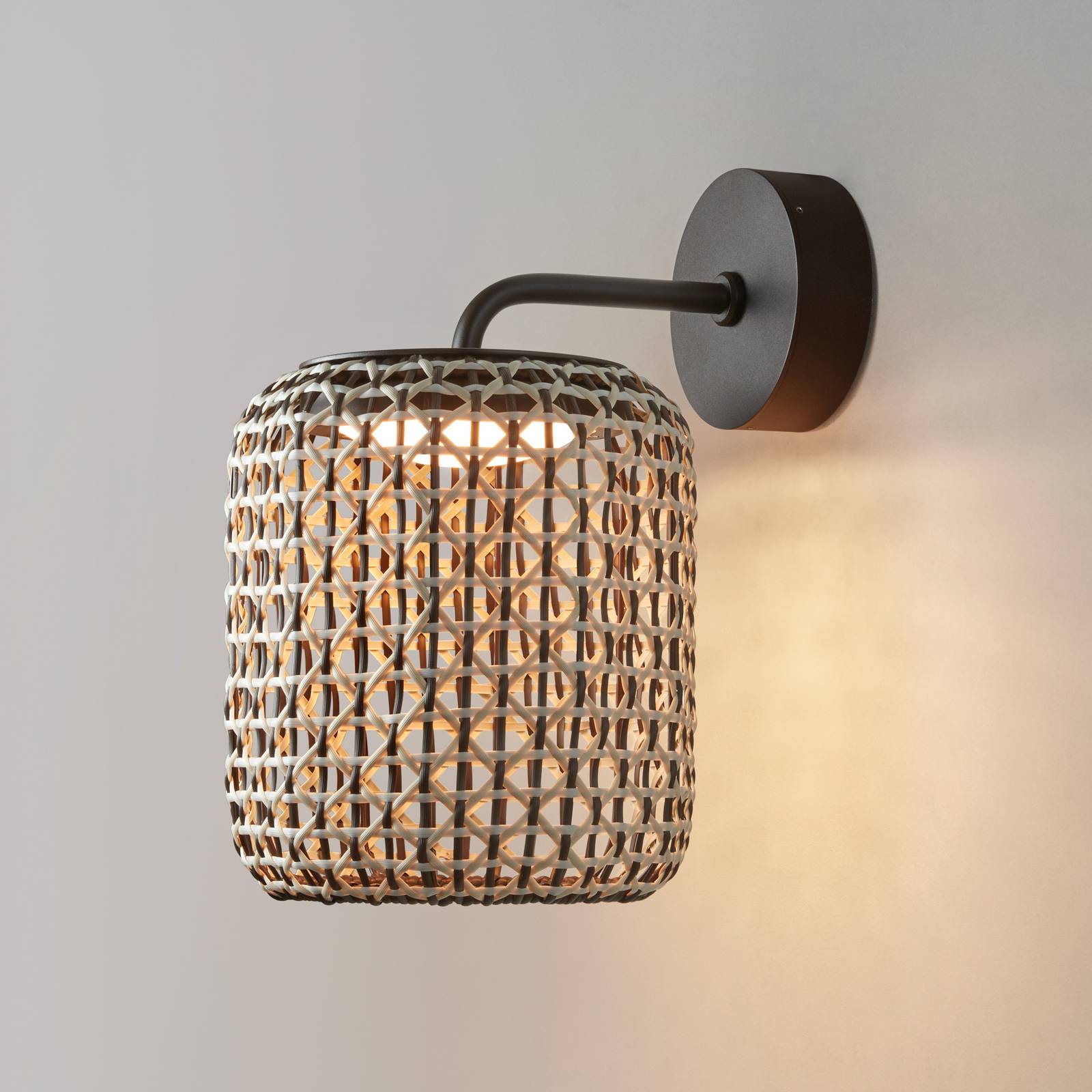 Bover Nans A LED-Außenwandleuchte, braun, Ø 21,6cm günstig online kaufen