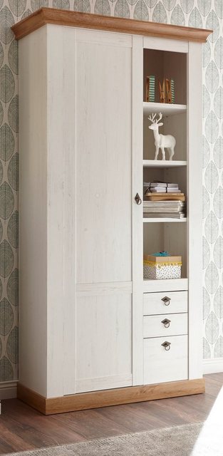 Furn.Design Stauraumvitrine Hemsby (in Pinie weiß mit Wotan Eiche, 102 x 20 günstig online kaufen