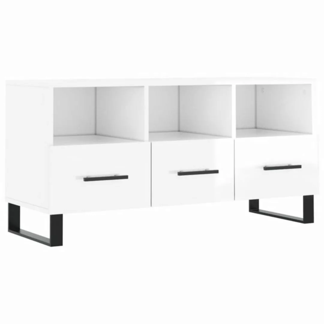 vidaXL TV-Schrank TV-Schrank Hochglanz-Weiß 102x36x50 cm Spanplatte günstig online kaufen