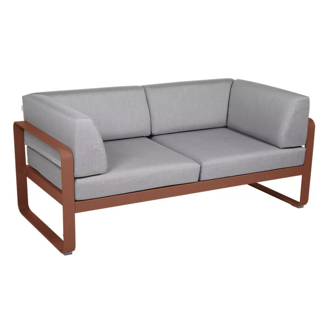 Bellevie 2-Sitzer Club Sofa 20 Ockerrot 79 Flanellgrau günstig online kaufen