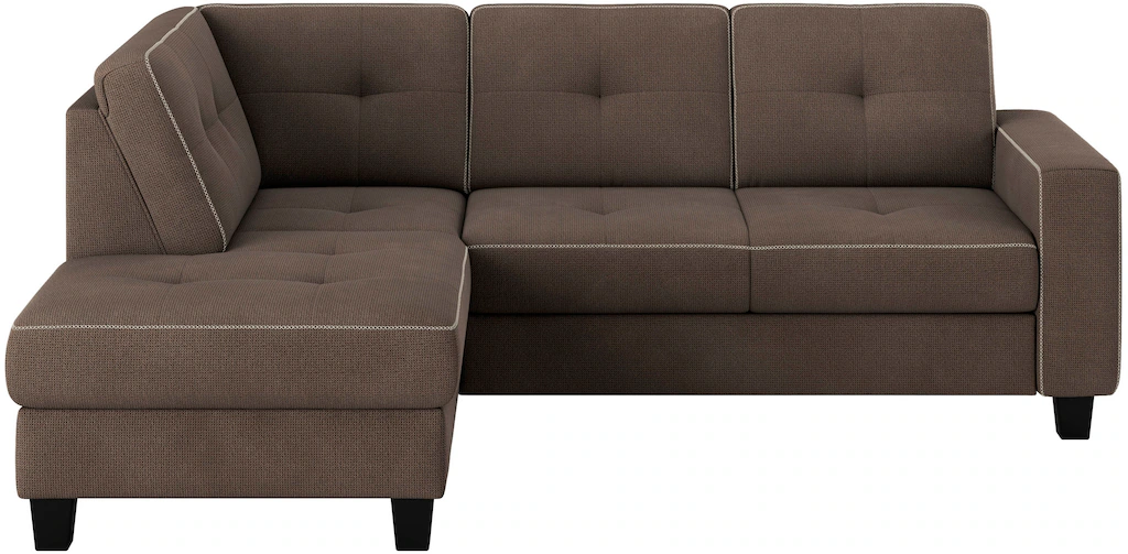 Places of Style Ecksofa »Varese«, Kreuznaht in beige günstig online kaufen