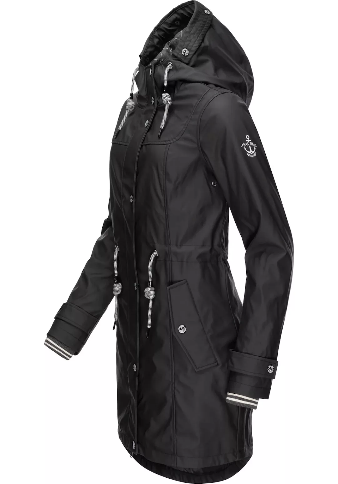 PEAK TIME Regenjacke "L60042", mit Kapuze, stylisch taillierter Regenmantel günstig online kaufen