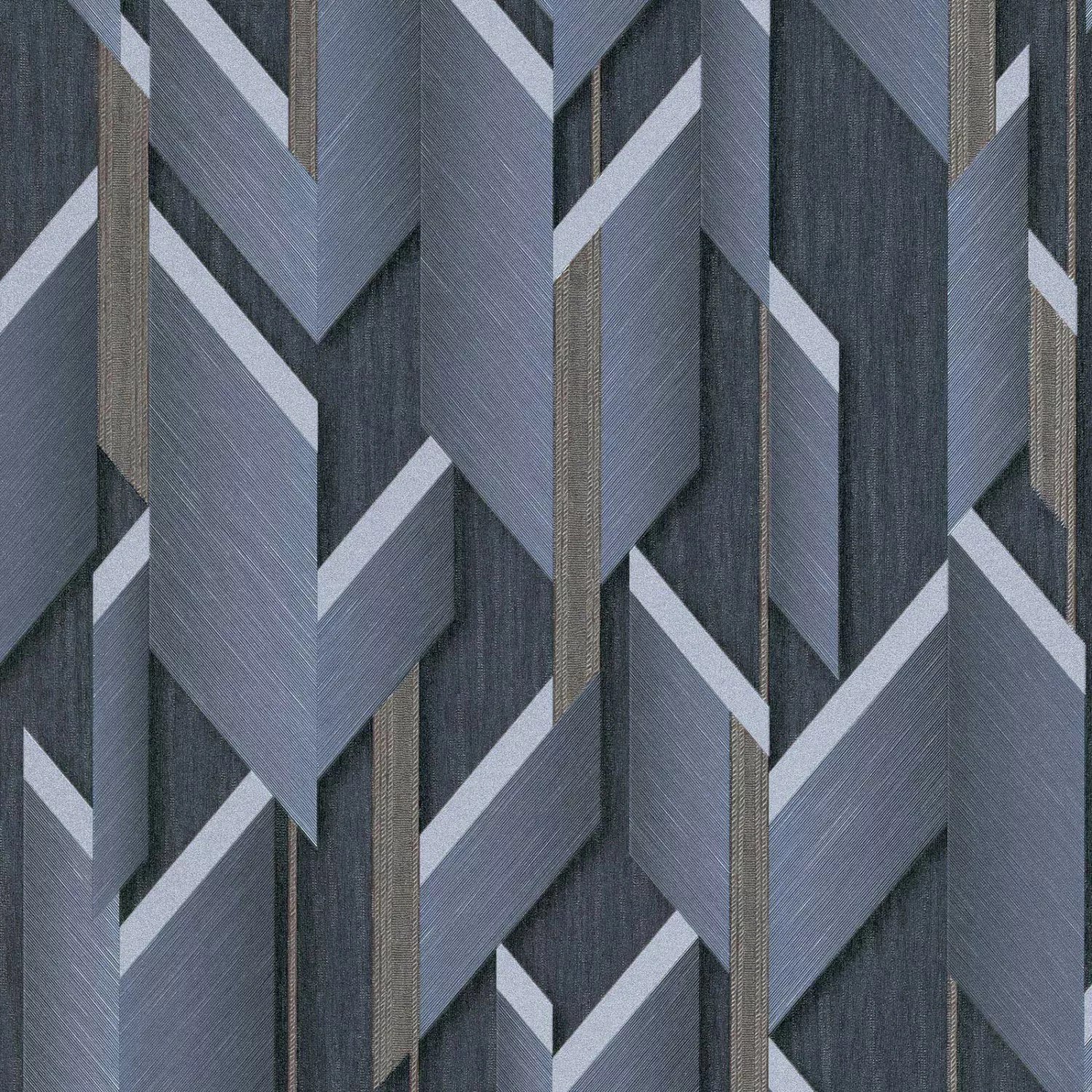 Bricoflor 3D Tapete mit Metallic Effekt Geometrische Vliestapete in Anthraz günstig online kaufen