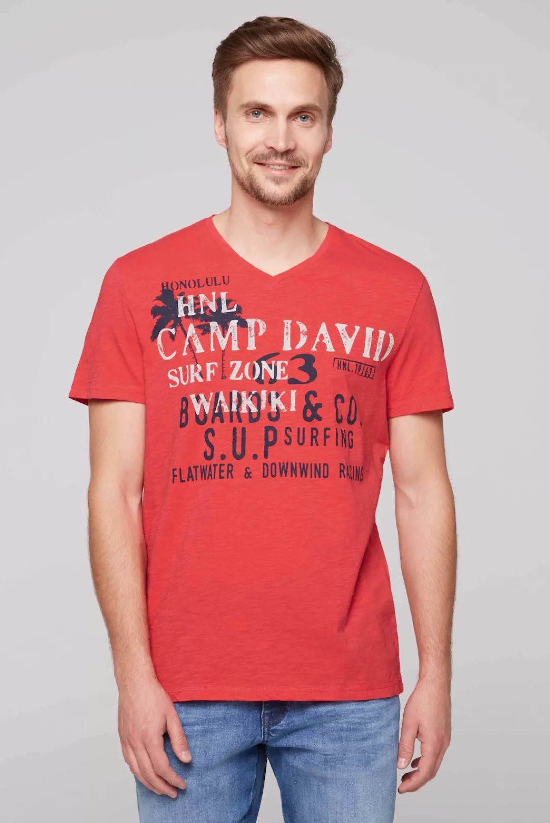 CAMP DAVID V-Shirt, aus Baumwolle günstig online kaufen