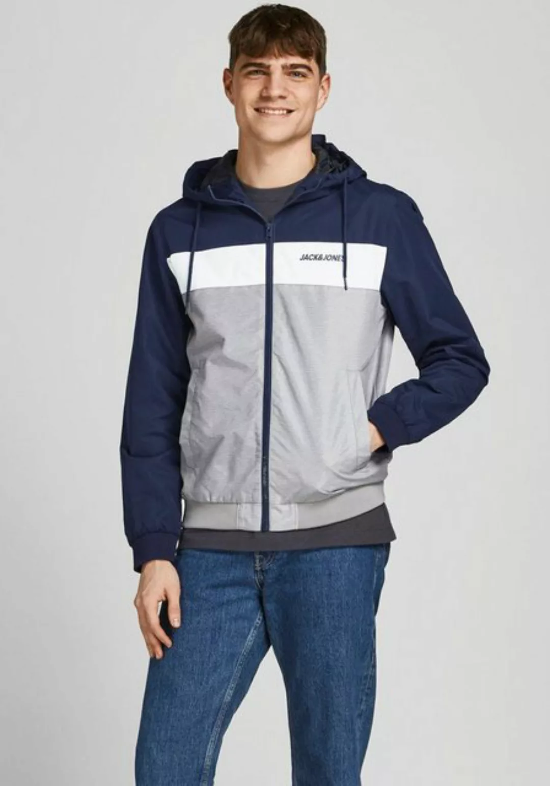 Jack & Jones Windbreaker RUSH BLOCKING HOOD BOMBER günstig online kaufen