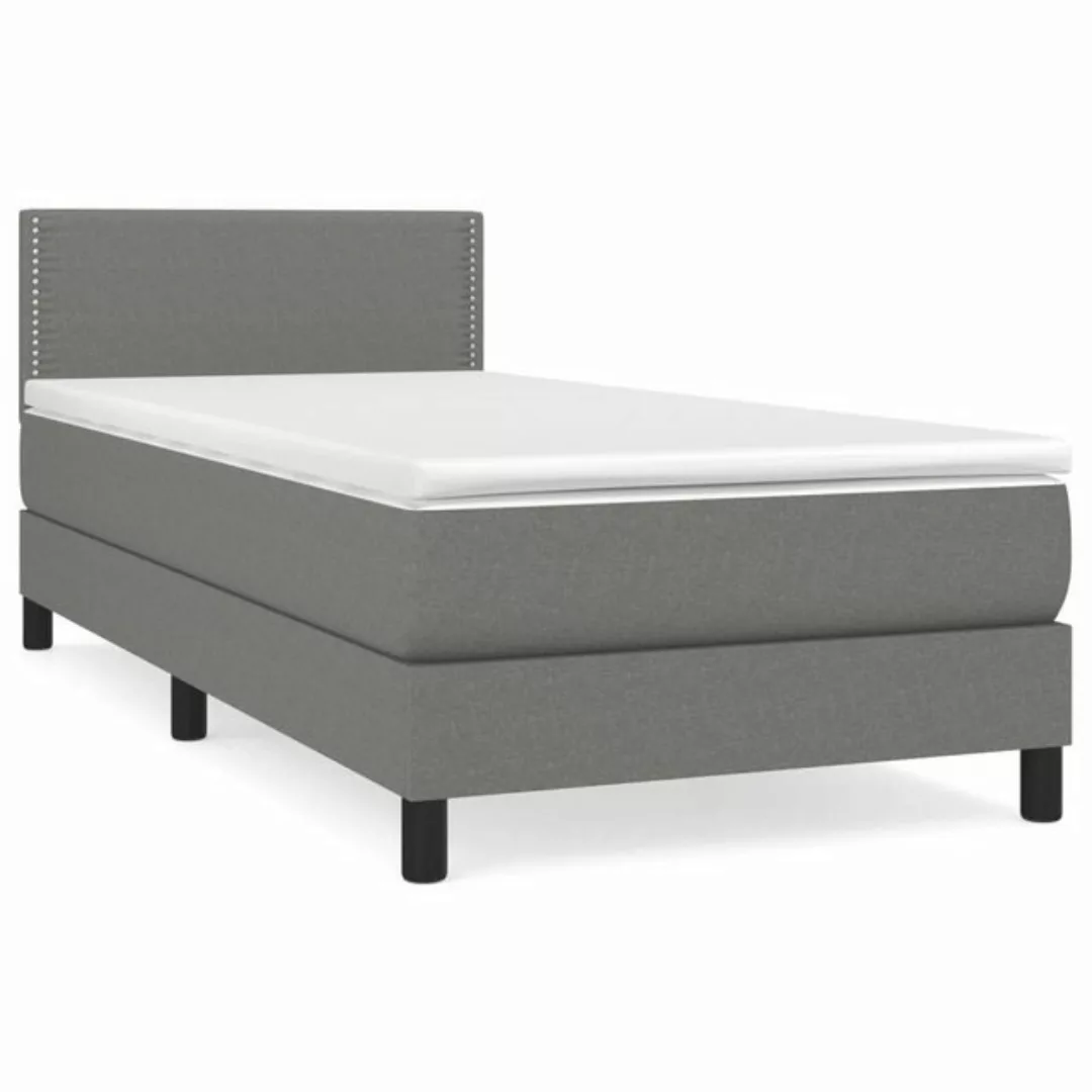 furnicato Bett Boxspringbett mit Matratze Dunkelgrau 90x190 cm Stoff (1-tlg günstig online kaufen