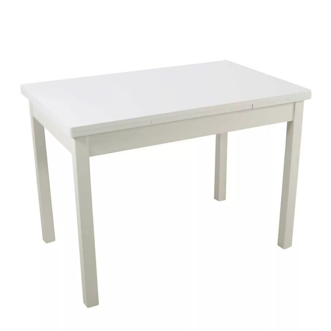 Esszimmergarnitur in Weiß und Hellgrau Tisch ausziehbar (fünfteilig) günstig online kaufen