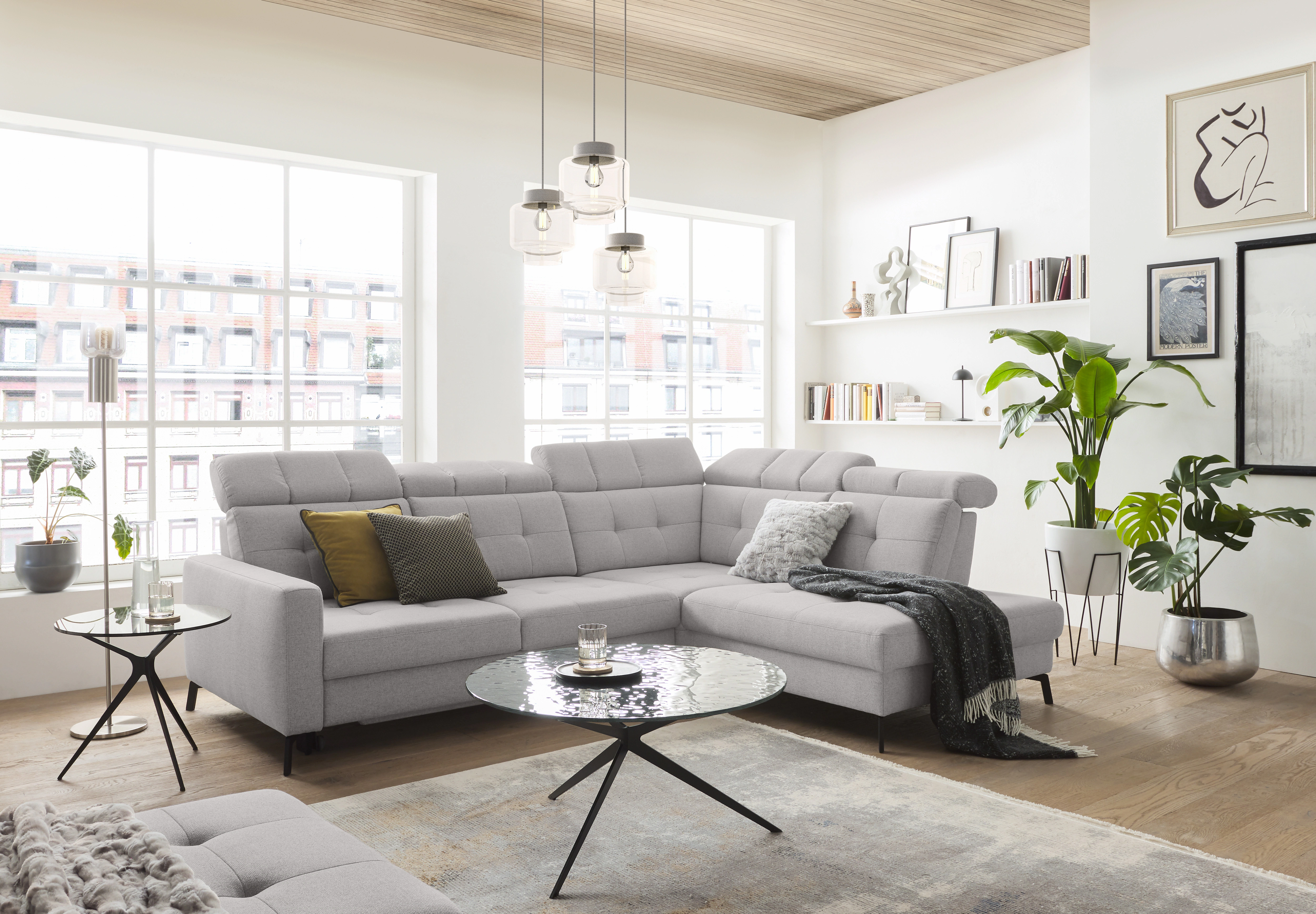 Musterring Ecksofa "MR 4615", mit Kopf- und Rückenverstellung, Metallfuß sc günstig online kaufen