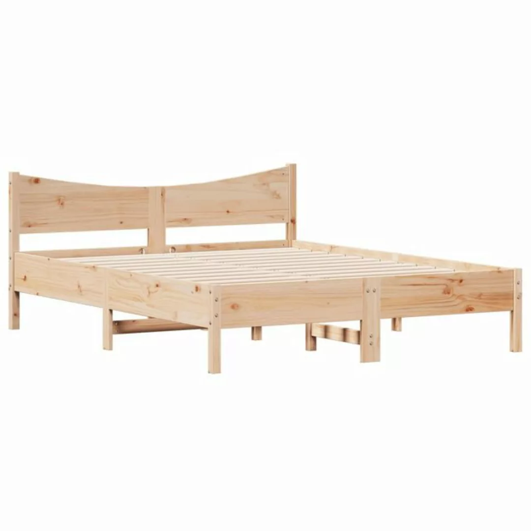 vidaXL Bett Massivholzbett mit Kopfteil 160x200 cm Kiefer günstig online kaufen