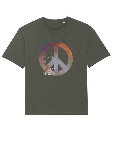 Biofair - Oversize Shirt - Extra Groß Geschnitten / Peace Is a Human Right günstig online kaufen